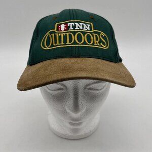 Vintage TNN Outdoors Hat Cap Snapback Nashville Suede Brim & Green Embroidered